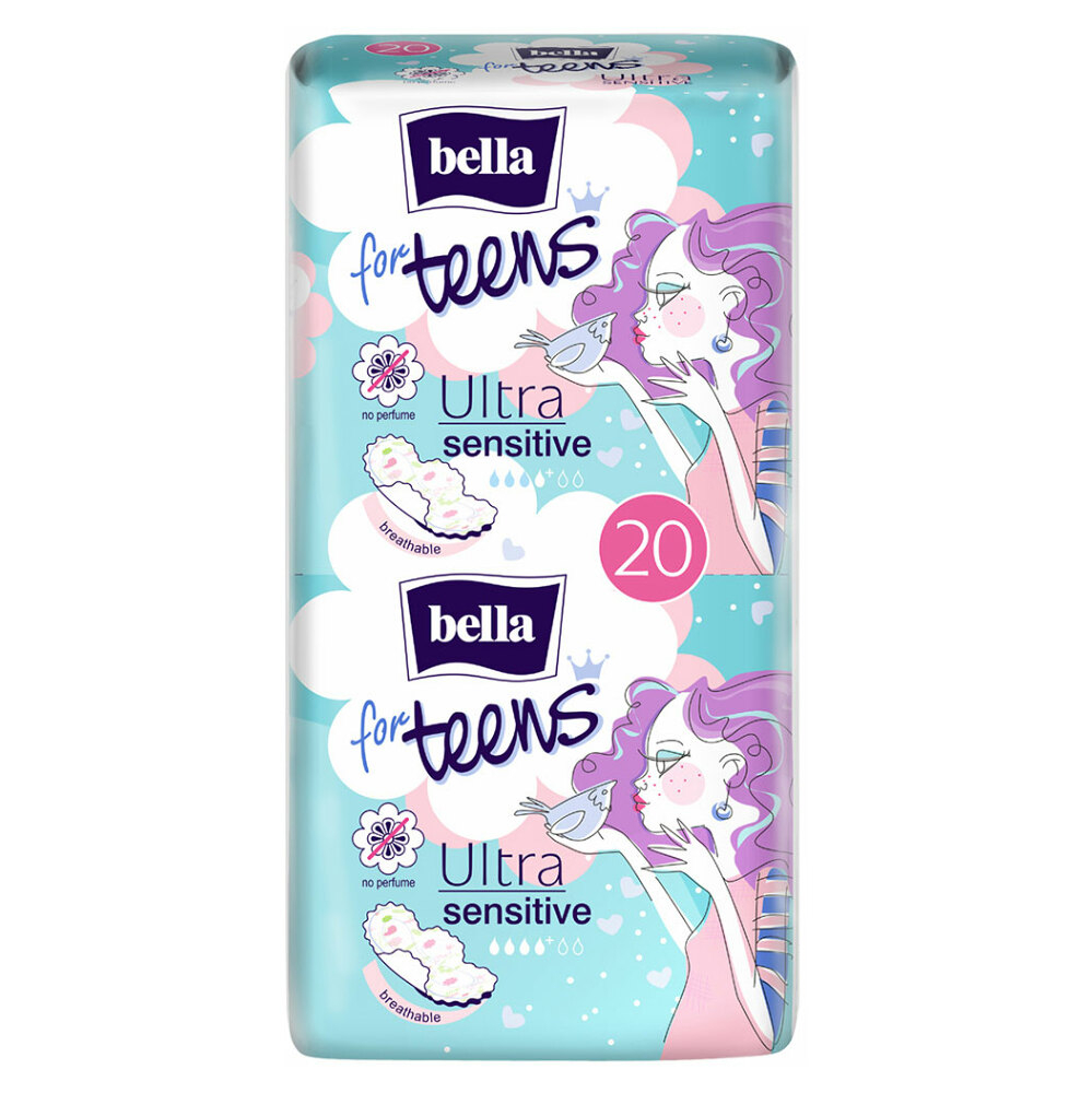 BELLA For Teens Ultra Sensitive Hygienické vložky s křidélky 20 ks