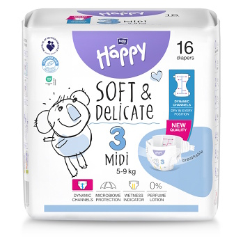 BELLA HAPPY Baby midi 5 - 9 kg 16 kusů (Plenky 3 (4 - 10 kg))