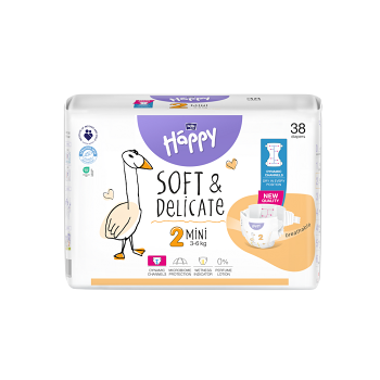 BELLA HAPPY Baby mini 3 - 6 kg 38 kusů (Plenky 2 (3 - 6 kg))