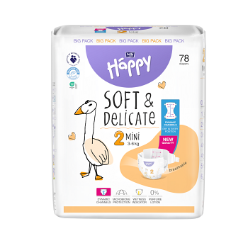 BELLA HAPPY Baby mini 3 - 6 kg 78 kusů (Plenky 2 (3 - 6 kg))