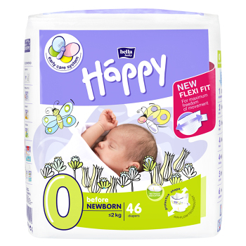 BELLA HAPPY Baby before NewBorn dětské pleny 0-2kg 46 kusů