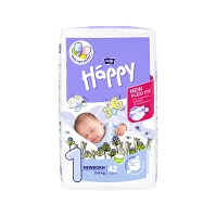 HAPPY Newborn dětské pleny 2 - 5 kg 42 ks