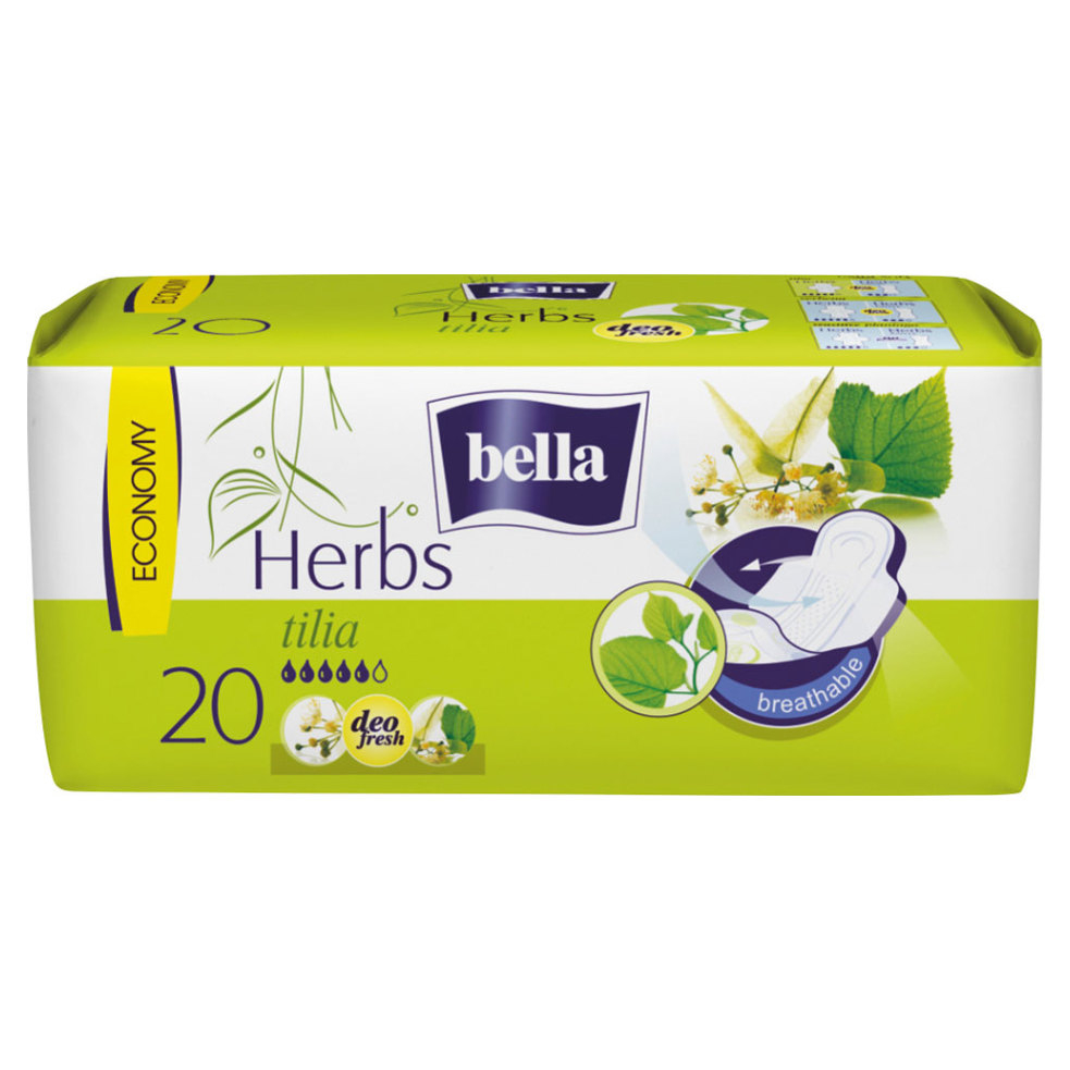 Levně BELLA Herbs Tilia Hygienické vložky s křidélky 20 ks