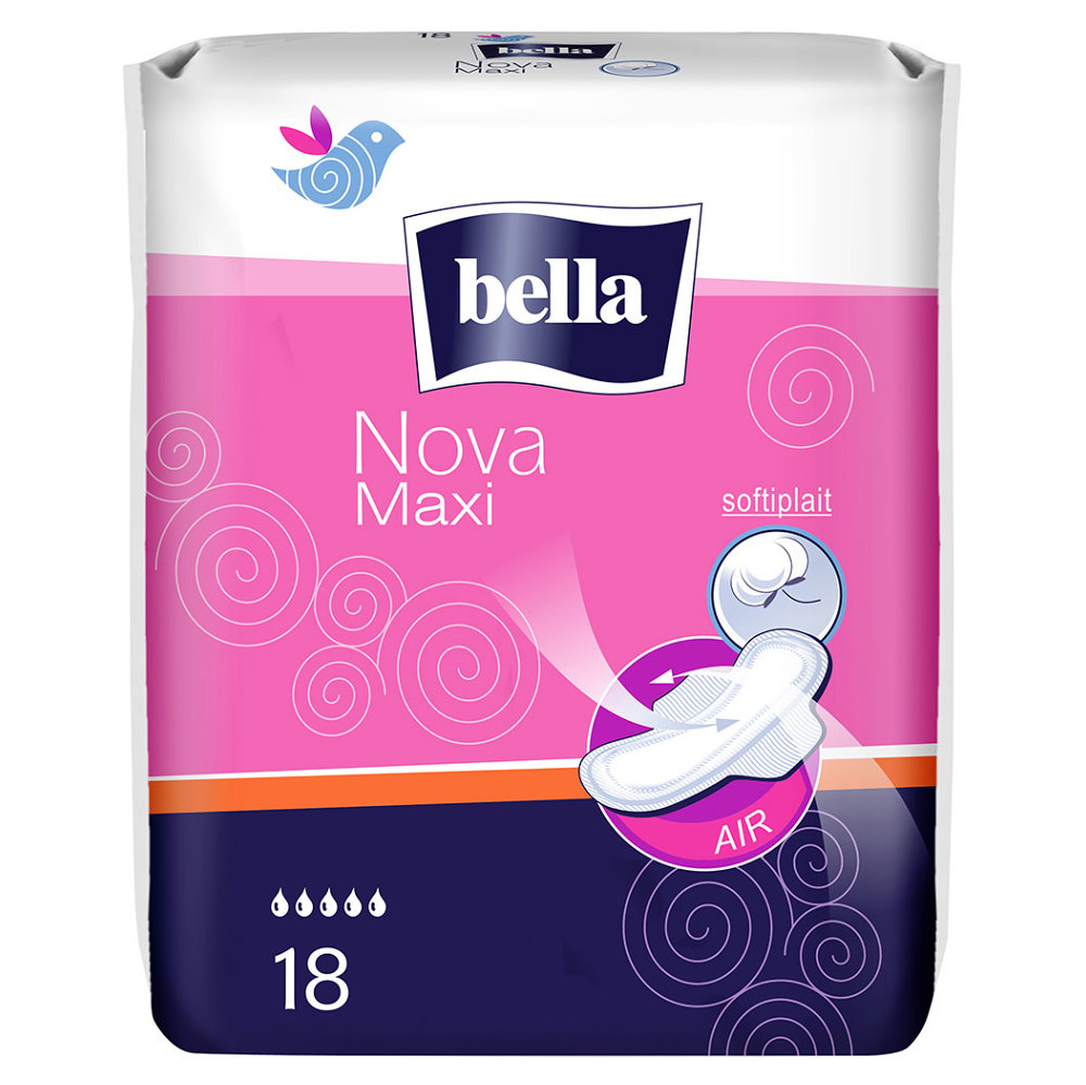 Levně BELLA Nova Maxi Hygienické vložky s křidélky 18 ks