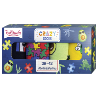 BELLINDA Crazy Ponožky vel. 39-42 puzzle 4 páry Dárkové balení
