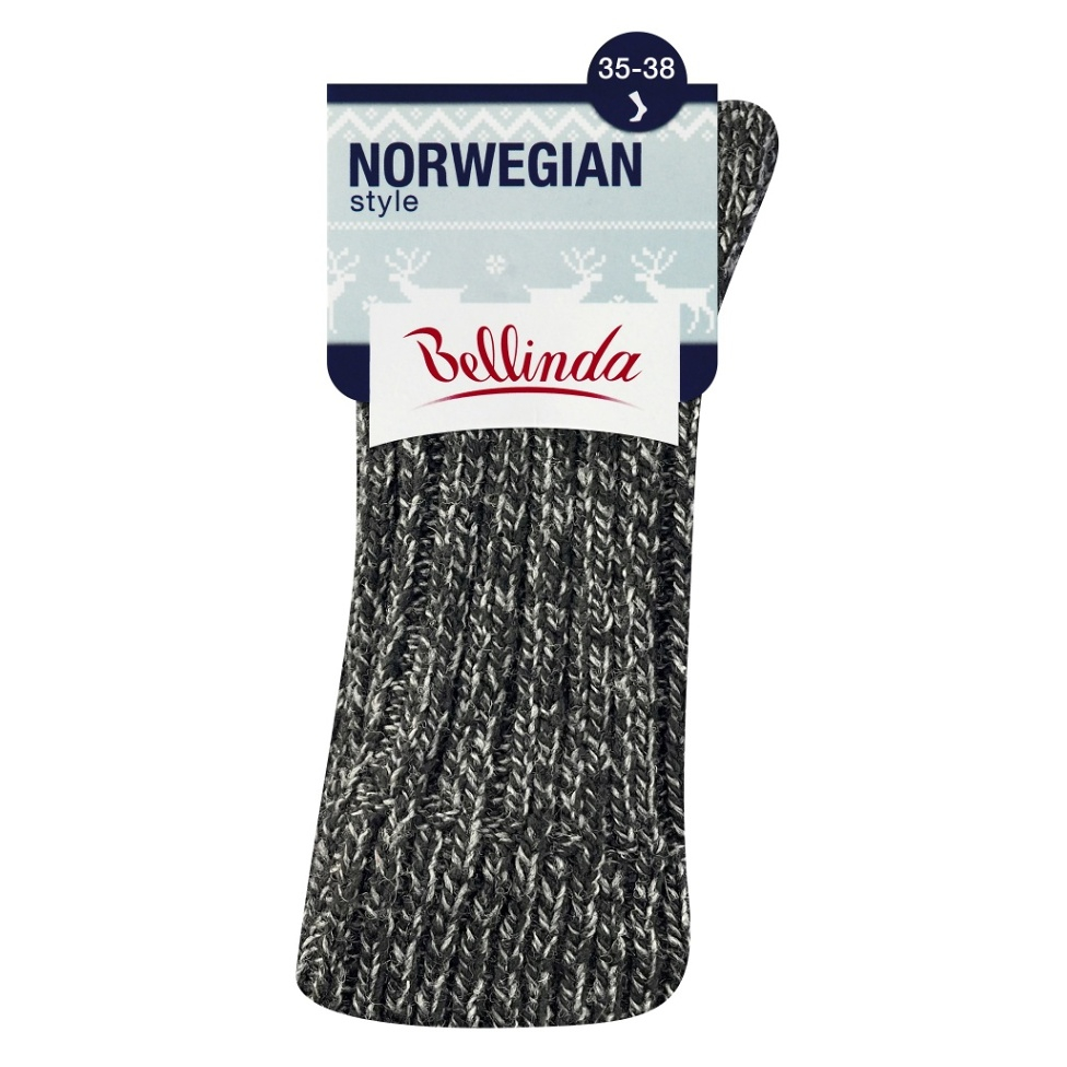 E-shop BELLINDA Dámské a pánské zimní ponožky vel.35-38 černý melír 1 pár