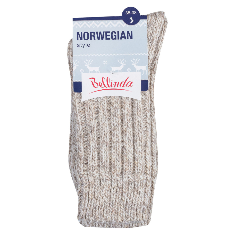 E-shop BELLINDA Dámské a pánské zimní ponožky vel.35-38 béžový melír 1 pár