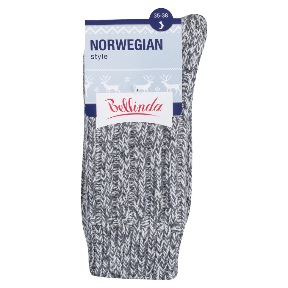 Levně BELLINDA Dámské a pánské zimní ponožky vel.35-38 šedý melír 1 pár