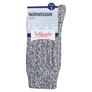 BELLINDA Dámské a pánské zimní ponožky vel.35-38 šedý melír 1 pár