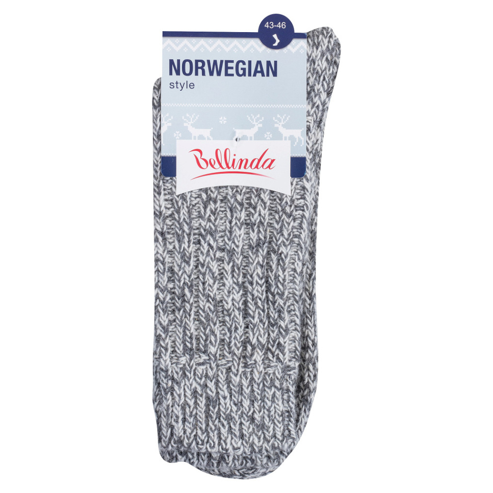 E-shop BELLINDA Dámské a pánské zimní ponožky vel.43-46 šedý melír 1 pár