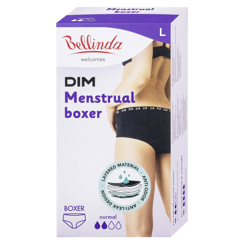 E-shop BELLINDA Menstruační kalhotky boxerky Normal vel. L černá 1 ks