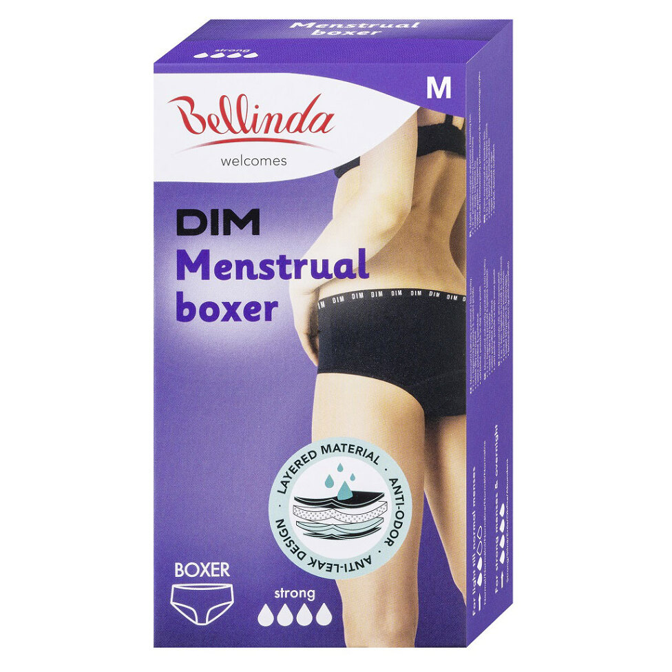 E-shop BELLINDA Menstruační kalhotky boxerky Strong vel. M Černá 1 ks
