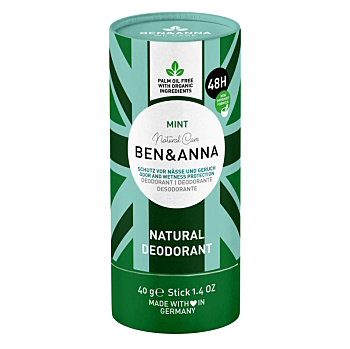 BEN & ANNA Tuhý deodorant Mint 40 g (Přírodní deodoranty a antiperspiranty) - Přírodní