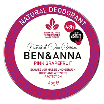 BEN&ANNA Tuhý deodorant v kelímku Růžový grapefruit 45 g (Přírodní deodoranty a antiperspiranty) - Tělové, Přírodní