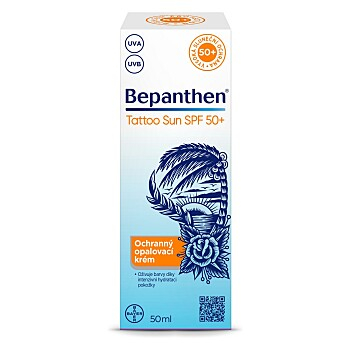 BEPANTHEN Tattoo sun SPF 50+ 50 ml (Opalovací krémy) - Hydratační, Voděodolné