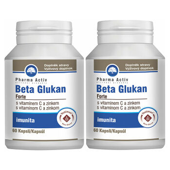 PHARMA ACTIV Beta Glukan Forte vitamín C a zinek 2 x 60 kapslí