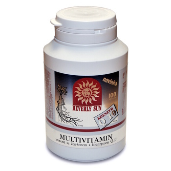 BEVERLY SUN Multivitamin-minerál se ženšenem + koenzym Q10 100 tablet (Multivitamíny) - Vícesložkové