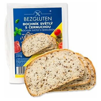 BEZGLUTEN Chléb bílý s černuchou bez lepku 220 g