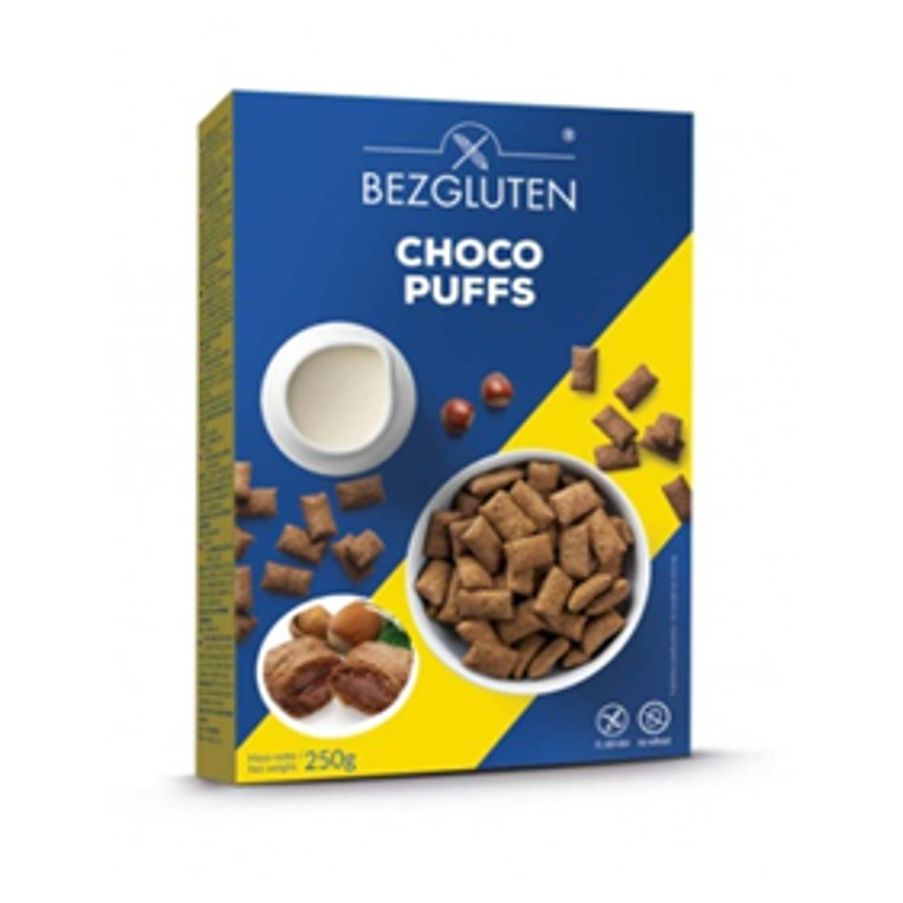 E-shop BEZGLUTEN Choco puffs kakaové polštářky s náplní 250 g