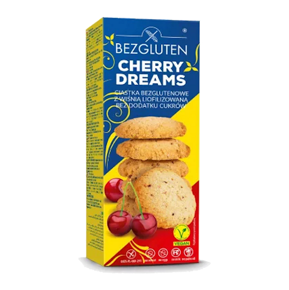 BEZGLUTEN Sušenky třešňový sen bez přidaného cukru a lepku 110 g