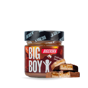 BIG BOY Bigerska arašídový krém s kakaem a slaným karamelem 220 g (Ořechové krémy) - Sladké, Slané