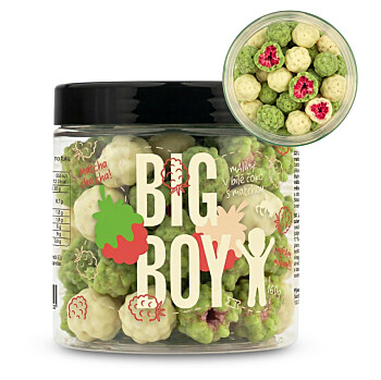 BIG BOY Maliny v matcha a bílé čokoládě 160 g (Sušené maliny) - Přírodní, Vícesložkové, Lyofilizované