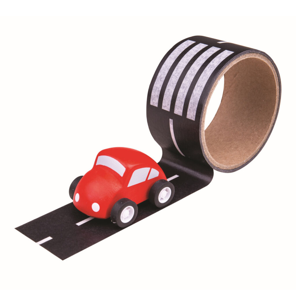 E-shop BIGJIGS Toys Lepící páska cesta s autíčkem