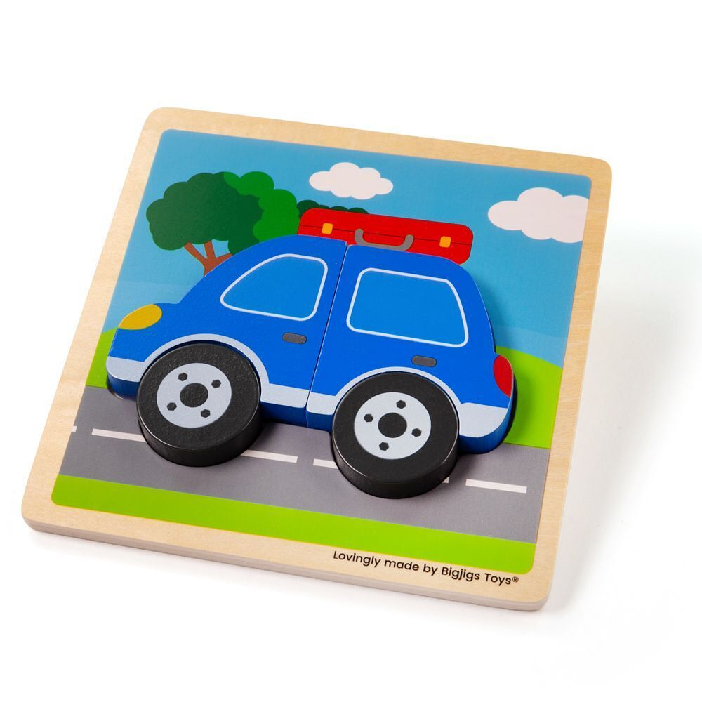 Levně BIGJIGS Toys vkládací puzzle auto