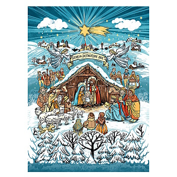 FAIR TRADE Adventní kalendář s vánočními motivy betlém BIO 75 g (Čokolády) - Mléčné