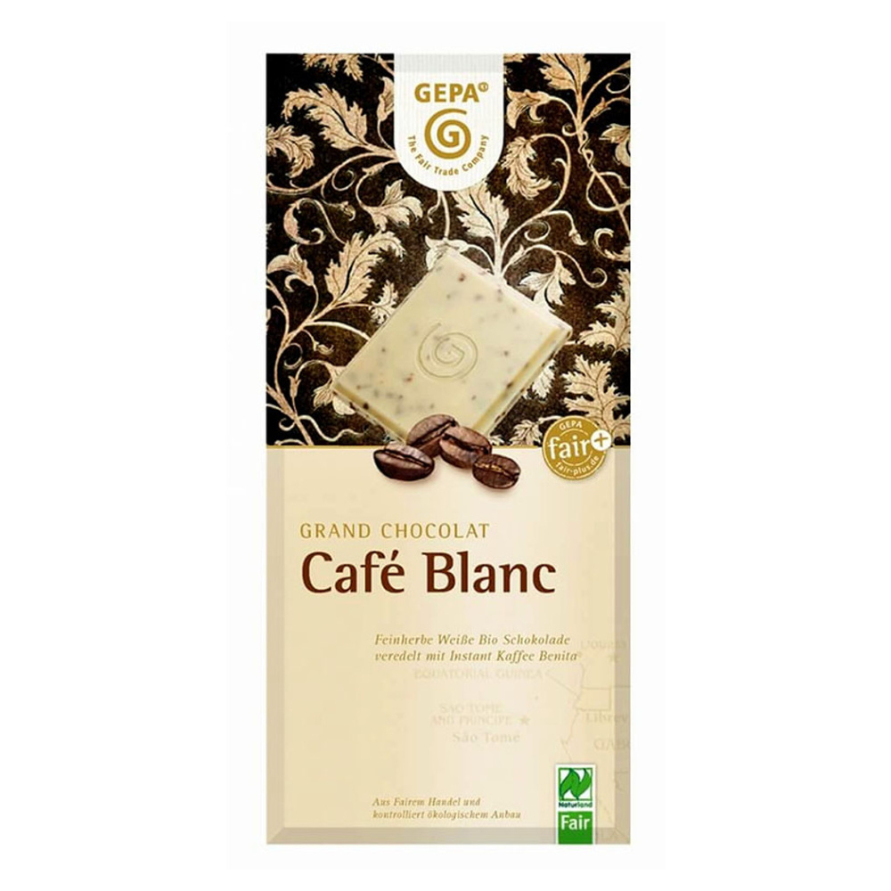 Levně GEPA Bílá čokoláda s kávou BIO 100 g