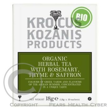 BIO bylinný čaj Krocus Kozanis s rozmarýnem, tyminánem a šafránem () - Bylinné