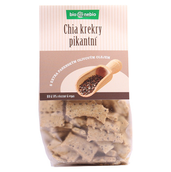 BIO NEBIO Chia krekry pikantní s olivovým olejem 130 g (Bio pochutiny) - BIO, Slané