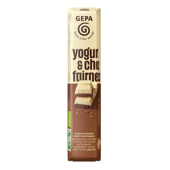 GEPA Čokoládová tyčinka z mléčné a bílé jogurtové čokolády BIO  45 g