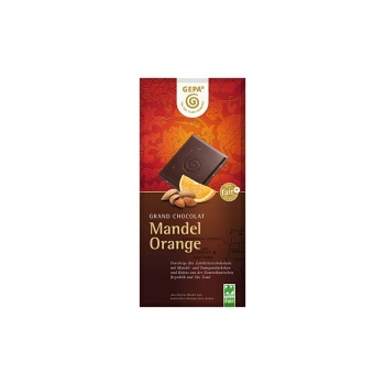 GEPA Hořká čokoláda 55% s mandlemi a pomerančem BIO 100 g, expirace