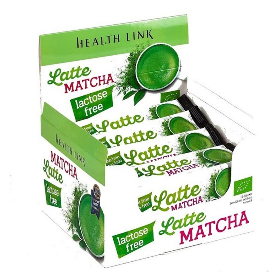 Levně HEALTH LINK Latte matcha bez laktózy a lepku BIO 40 sáčků + 2 ZDARMA