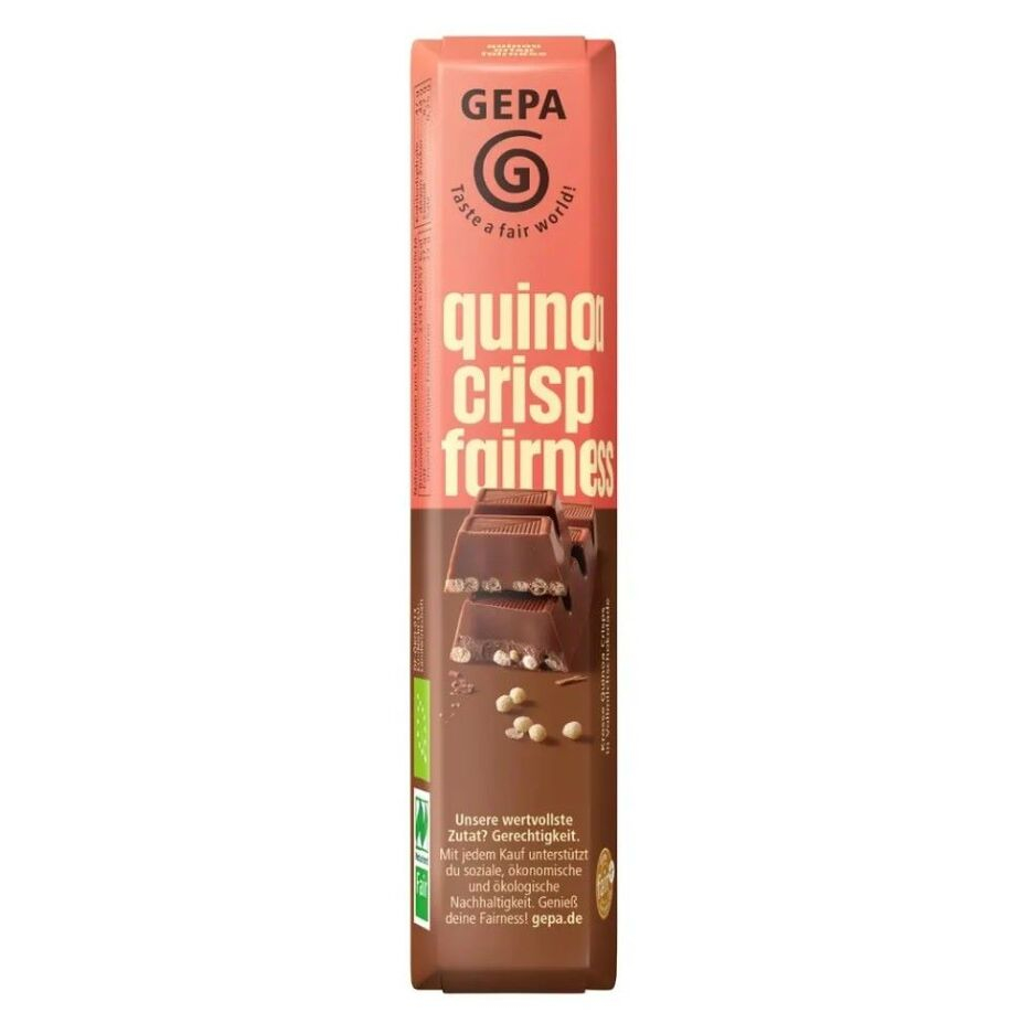 E-shop GEPA Mléčná čokoládová tyčinka s quinoa křupinkami BIO 45 g