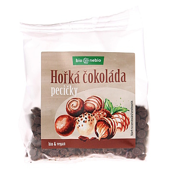 BIO NEBIO Pecičky z hořké čokolády BIO 100 g (Čokolády) - Hořké