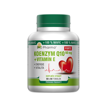 BIO PHARMA Koenzym Q10 forte 60 mg + vitamín E 60+60 tobolek