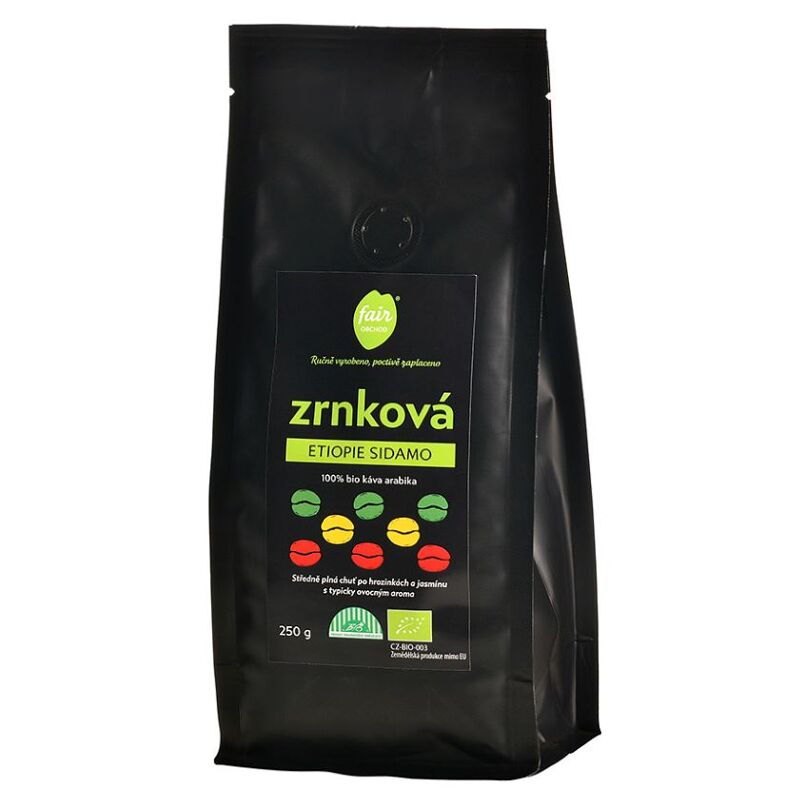 Levně FAIROBCHOD Etiopie sidamo zrnková káva BIO 250 g