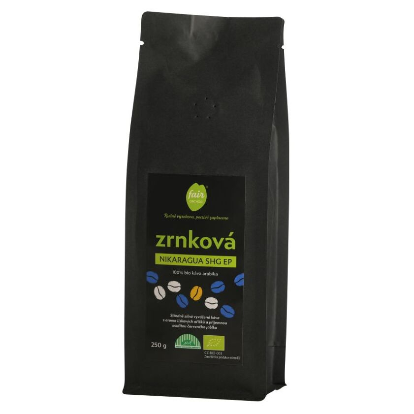 E-shop FAIROBCHOD Nikaragua SHG zrnková káva BIO 250 g