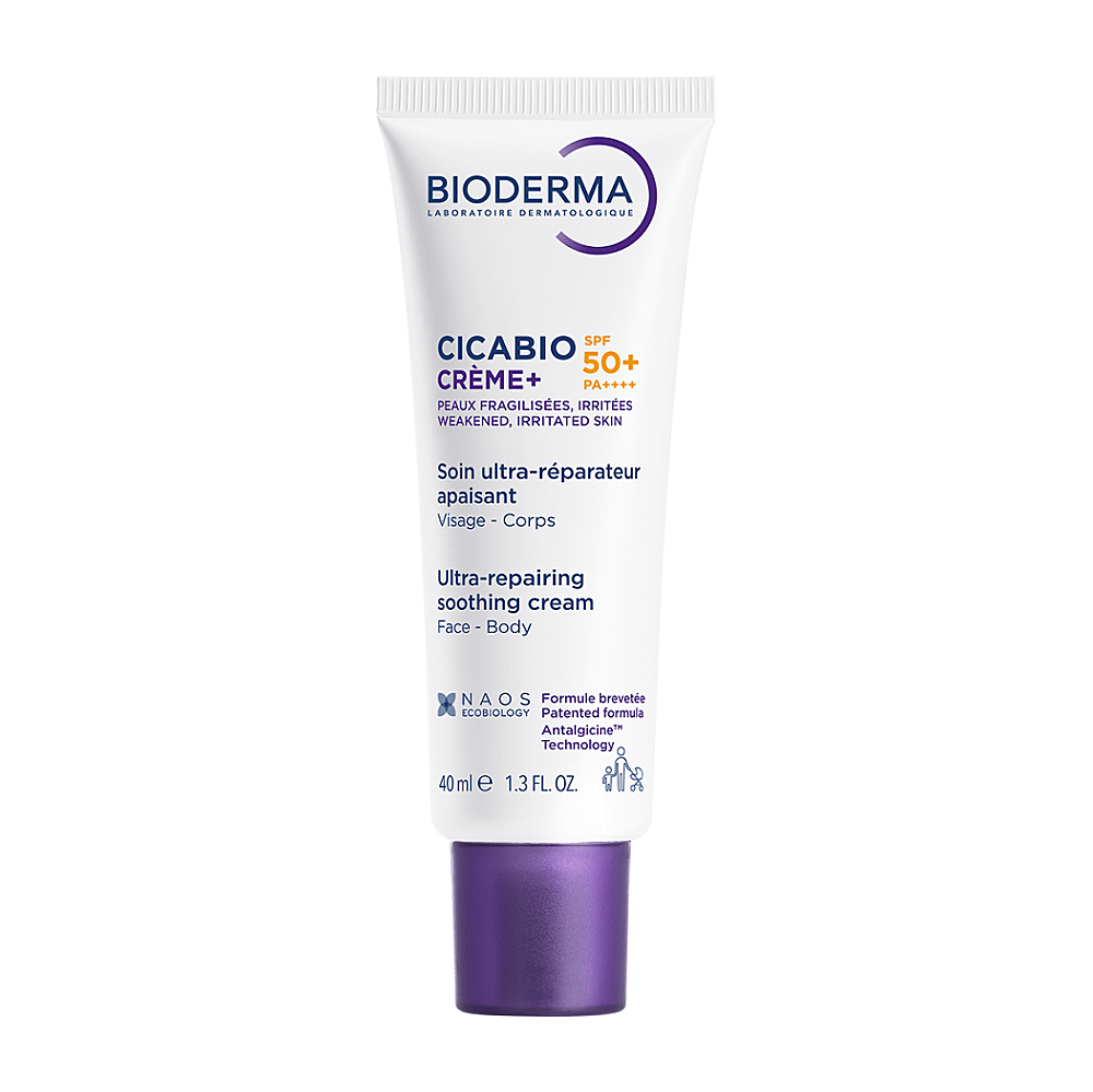 BIODERMA Cicabio Krém+ SPF 50+ zklidňující a obnovující krém 40 ml