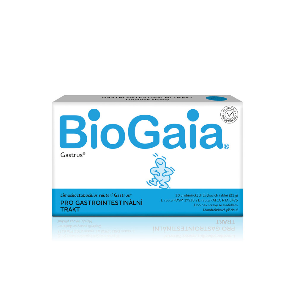 E-shop BIOGAIA Gastrus 30 probiotických žvýkacích tablet