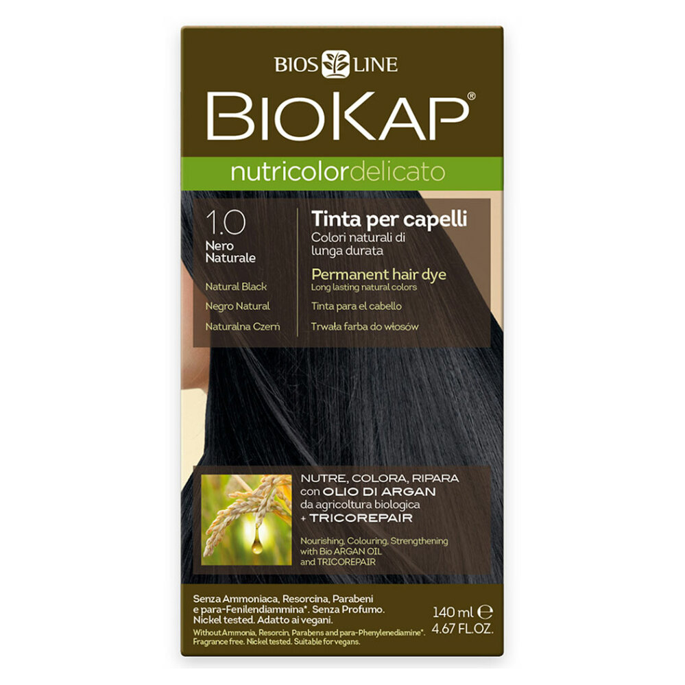 E-shop BIOKAP Barva na vlasy 1.0 Černá přírodní 140 ml