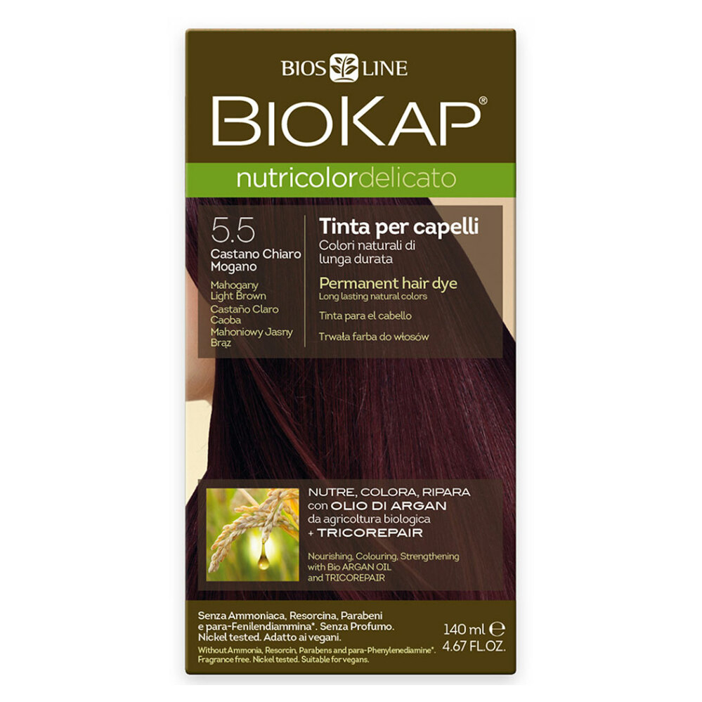 E-shop BIOKAP Barva na vlasy 5.50 Hnědá sv.mahagon 140 ml