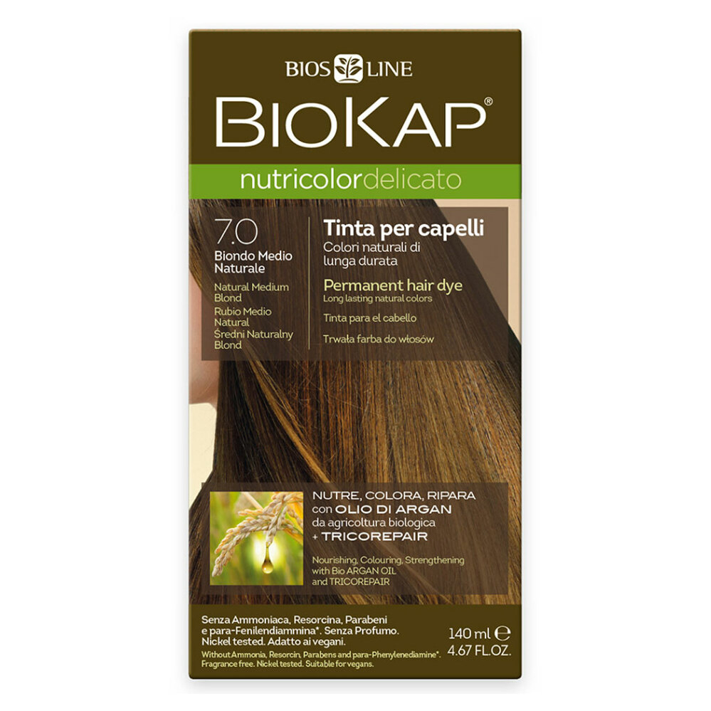 E-shop BIOKAP Barva na vlasy 7.0 Blond přírodní střední 140 ml