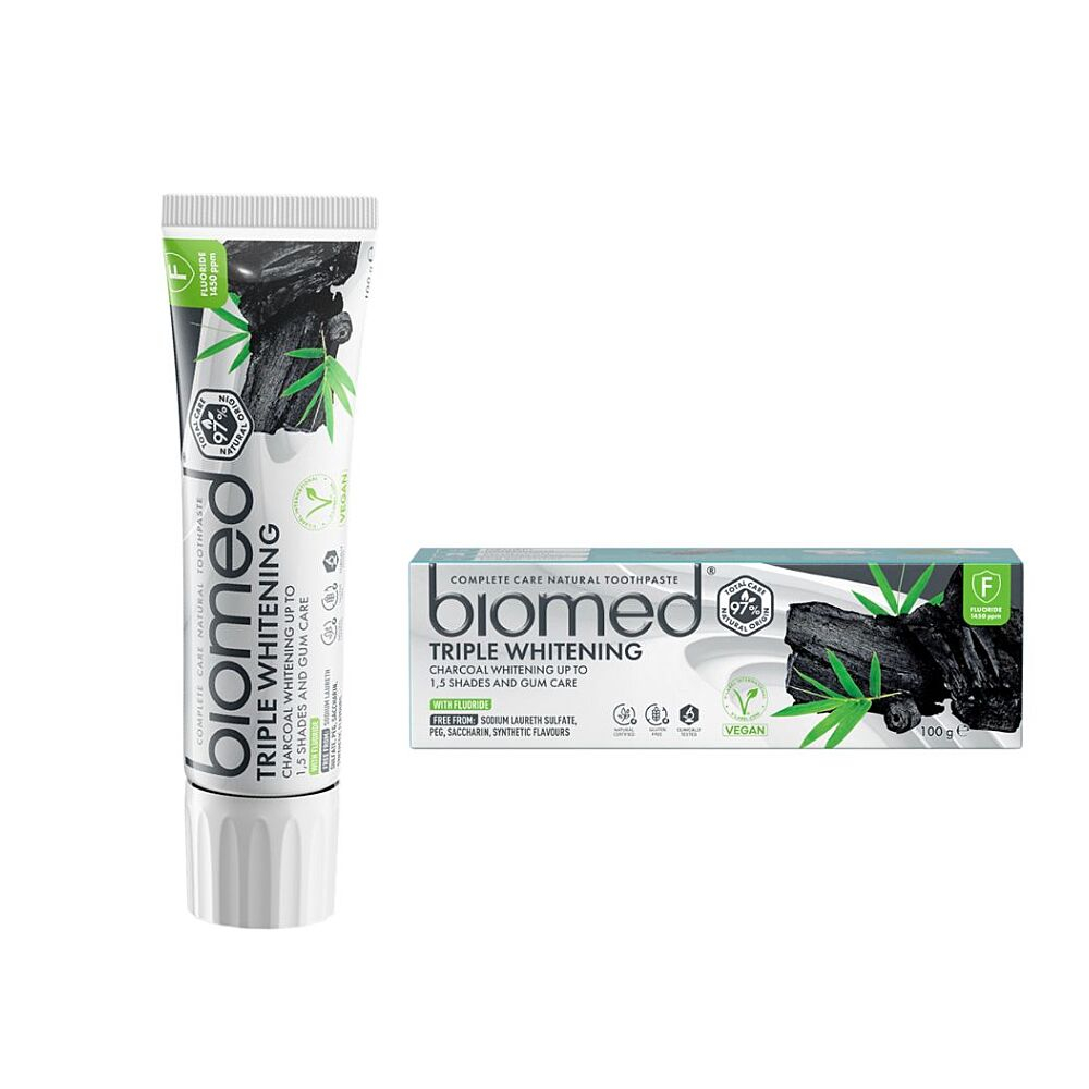 Levně BIOMED Triple whitening přírodní zubní pasta 100 g