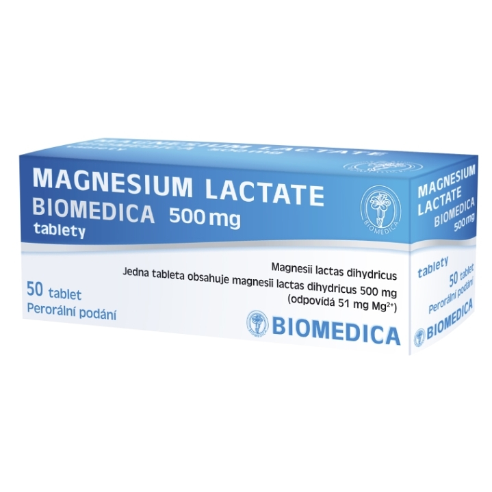 Levně BIOMEDICA Magnesium Lactate 500 mg 50 tablet