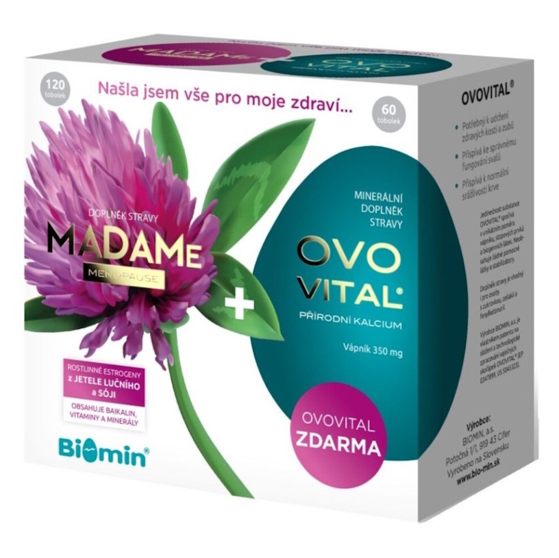 BIOMIN MadaMe menopause 120 tobolek + Ovovital 60 tobolek DÁRKOVÁ EDICE