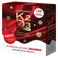 BIOMIN VIitamin K2 + D3 2000 I.U. premium+ 60 + 30 tobolek ZDARMA