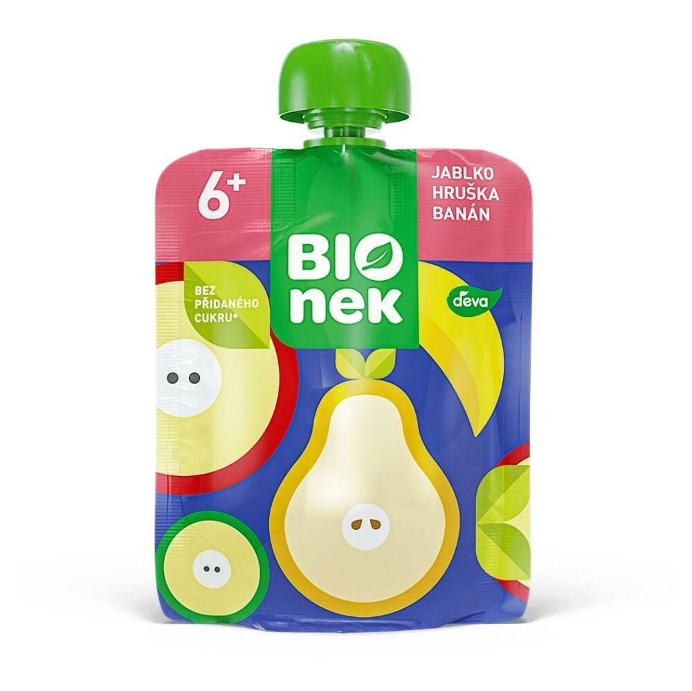 DEVA Bionek Ovocná kapsička Jablko, Hruška a Banán od 6.měsíce BIO 90 g